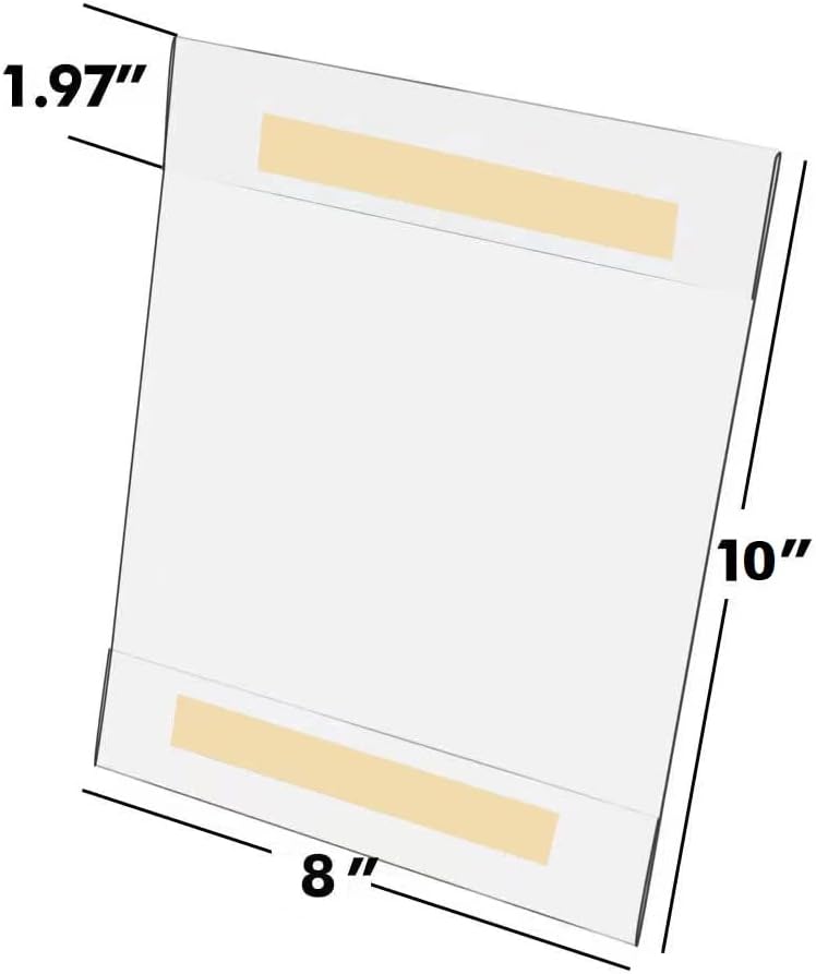 Ludery Acrylic Sign Holder 8 x 10 Wall Mount, Wall Mount Sign Holders, Clear Acrylic Frame with 3M Tape Adhesive, Plastic Wall Sign Holder for Office, Home, Restaurant(6 Pack) - Image 2